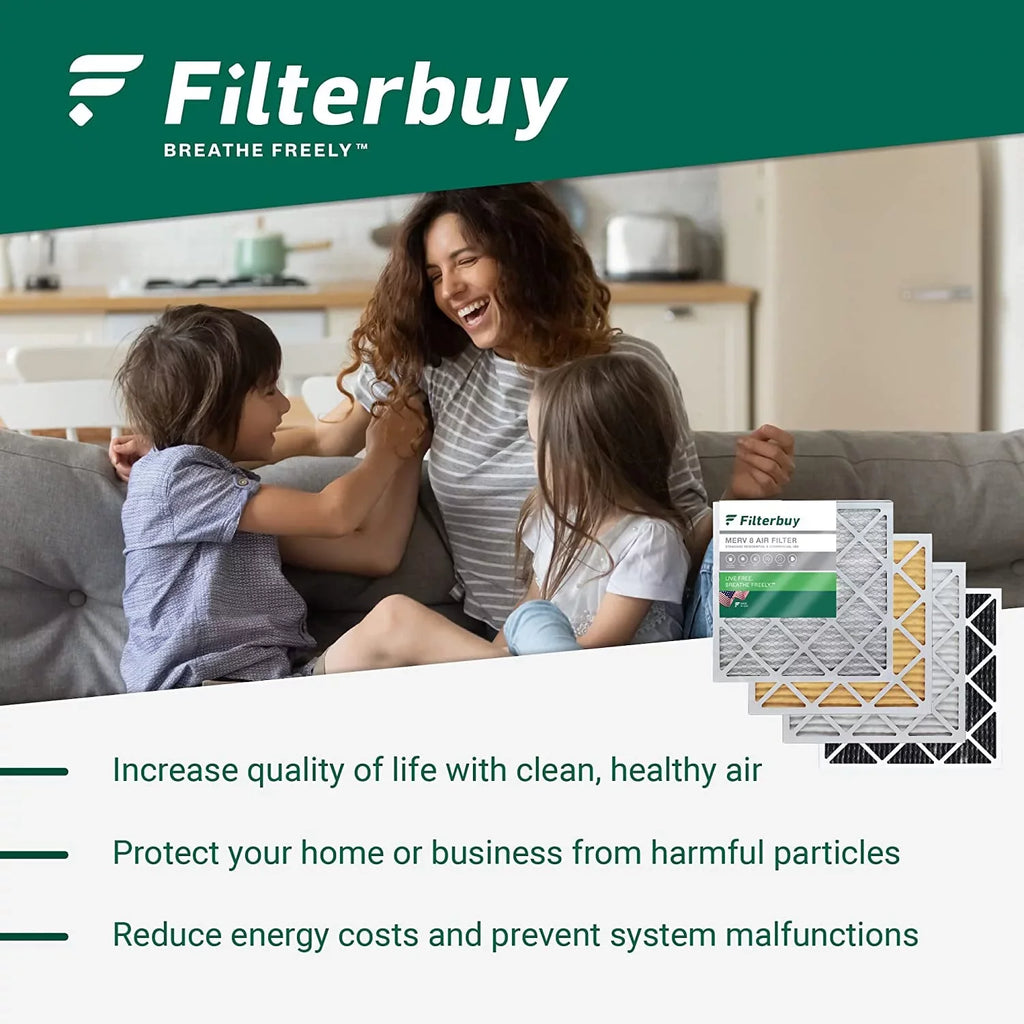 Filterbuy 20x20x4 MERV 8 Pleated HVAC AC Furnace Air Filters (4-Pack)
