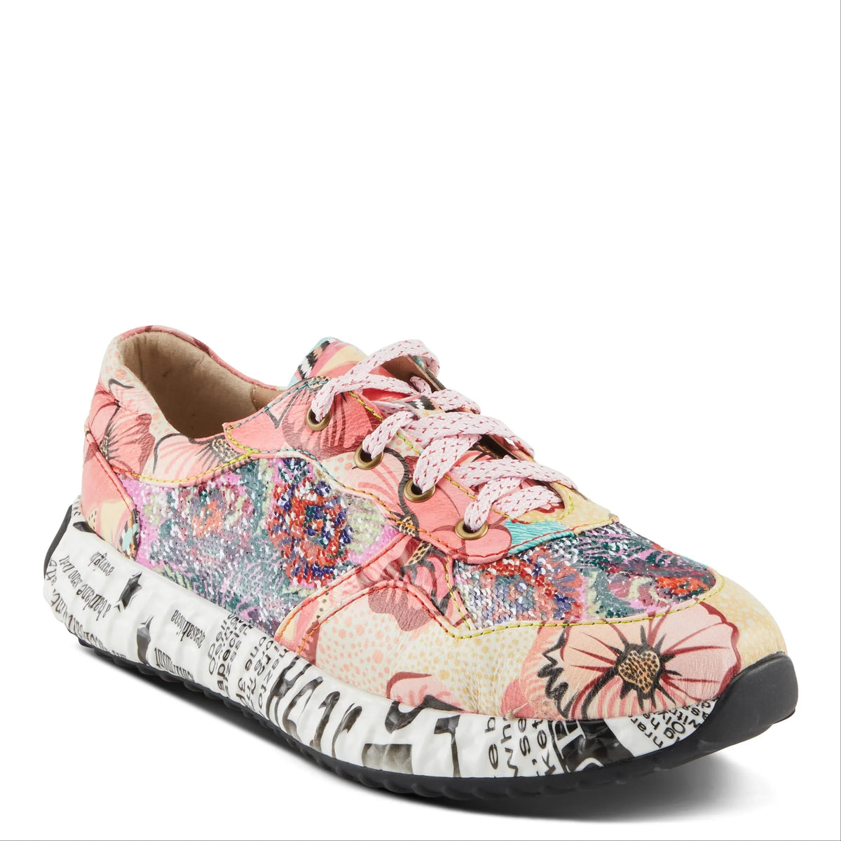 Spring Step L'Artiste Women's Cabaret Sequin Leather Fashion Sneakers - Stylish Comfort with a Sparkling Touch Pink Multi EU 35 / US 5