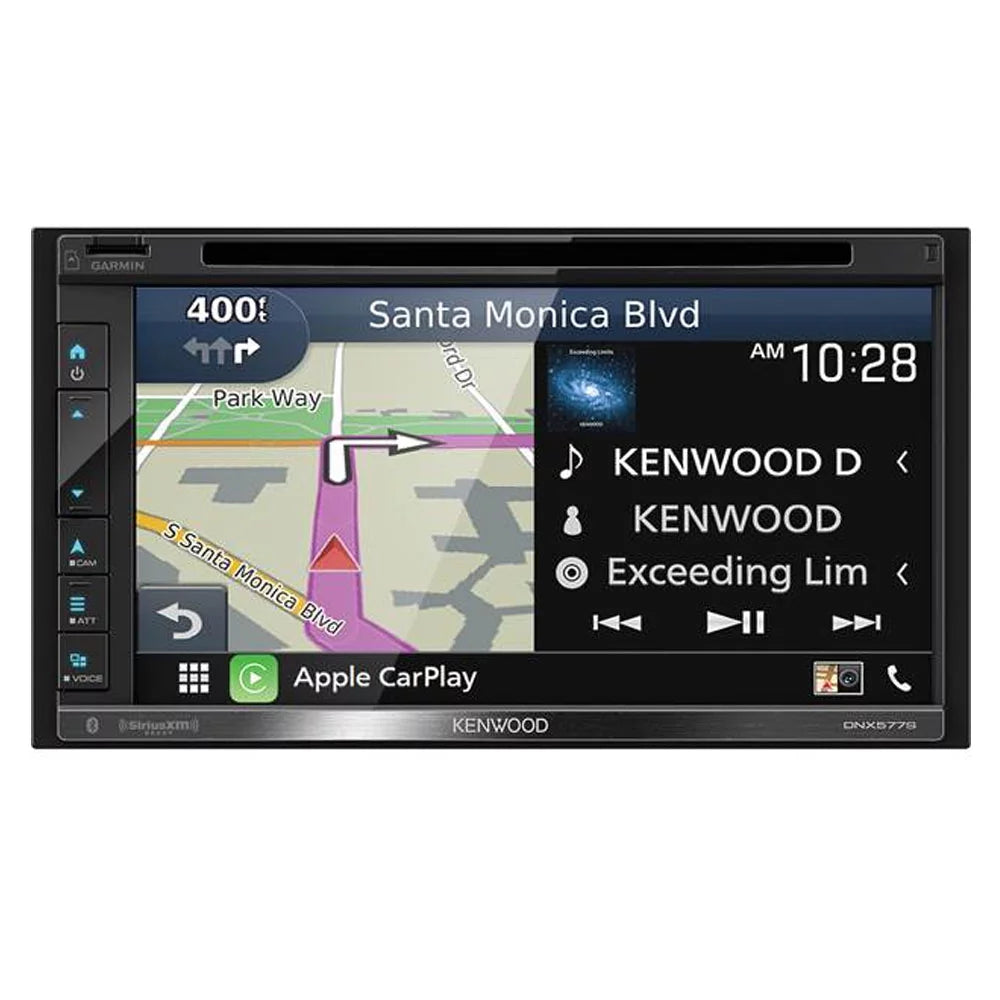 Restored Kenwood DNX577S 6.8-inch Double-Din in-Dash Navigation DVD Receiver with Bluetooth, Wi-fi, Android Auto, Carplay, and SiriusXM Ready (Refurbished)