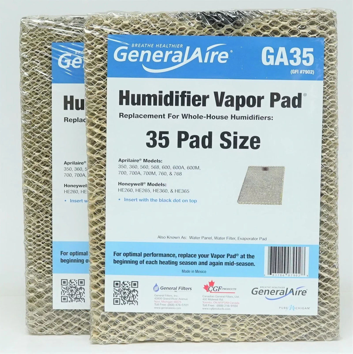 35-2 2PAK #35 for Aprilaire A35 Humidifier Liquid Panel Pad Filter