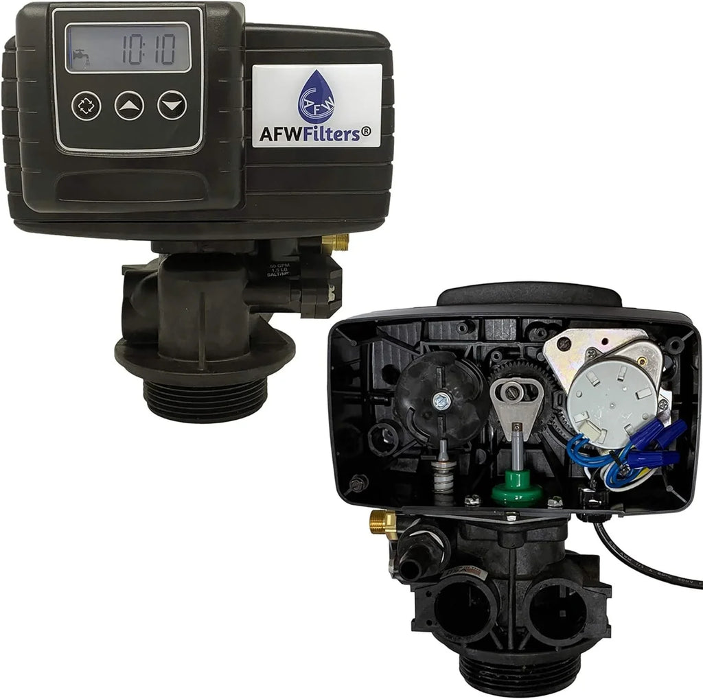 AFWFilters 2 cubic Foot 64k Whole Home Fluid Softener with Tough 10% Crosslink Resin, 3/4" Plastic MNPT Connection, and Blue Tanks