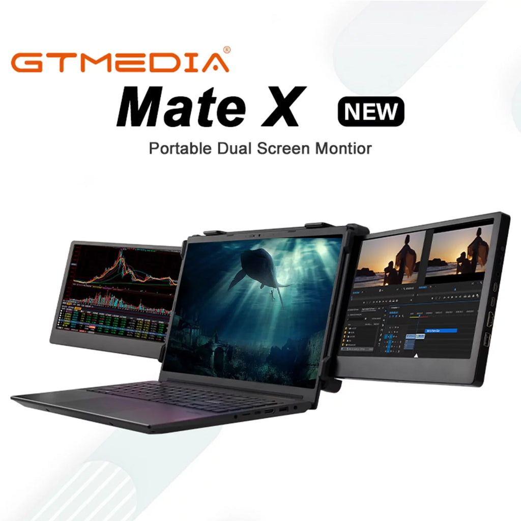 GTMEDIA Mate X 11.6-inch Portable Dual Monitor Monitor for Notebook - Full HD IPS Display, Easy Setup and Versatile Usage