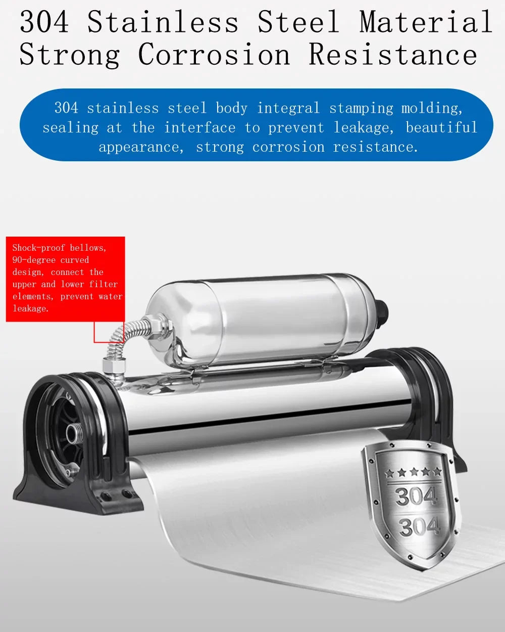 INTSUPERMAI Liquid Filter Fluid Purification Parent-child Formula Household Stainless Steel 1000L/H