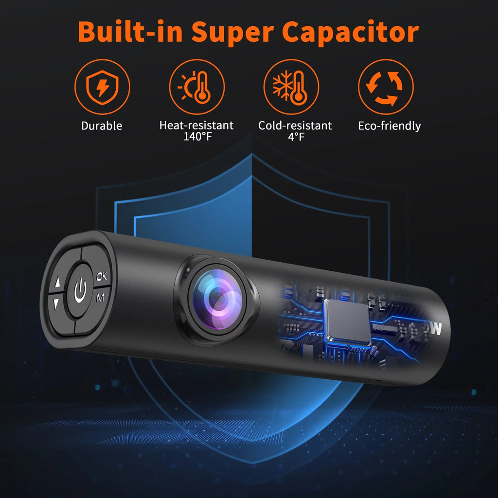 NEXPOW Dash Cam, 4K Dash Cam Front and Rear with Built-in GPS, Car Camera with 1.47" IPS Monitor Night Vision, 170° Wide Angle, Super Capacitor, WDR, 24H Parking Mode, Support 128GB Max