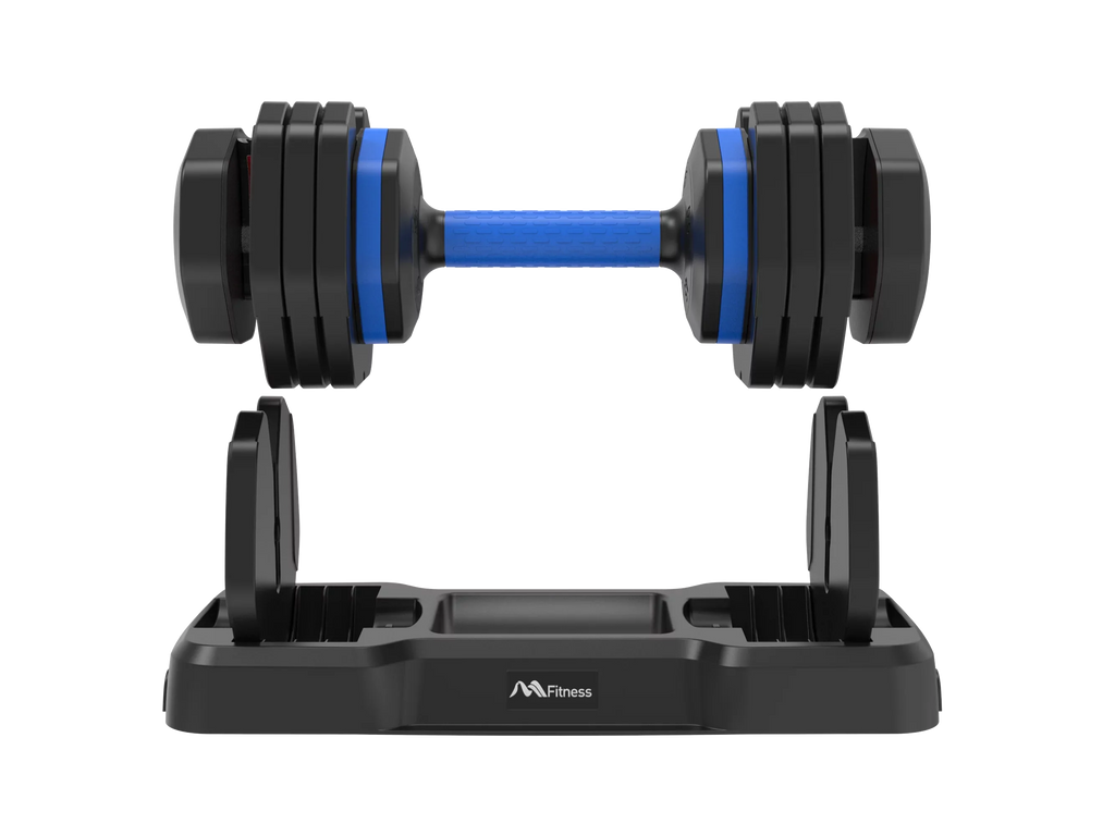 Adjustable Dumbbell - 55lb Single Dumbbell with Anti-Slip Handle, Fast Adjust Weight by Turning Handle with Tray, Exercise Fitness Dumbbell Suitable for Full Body Workout