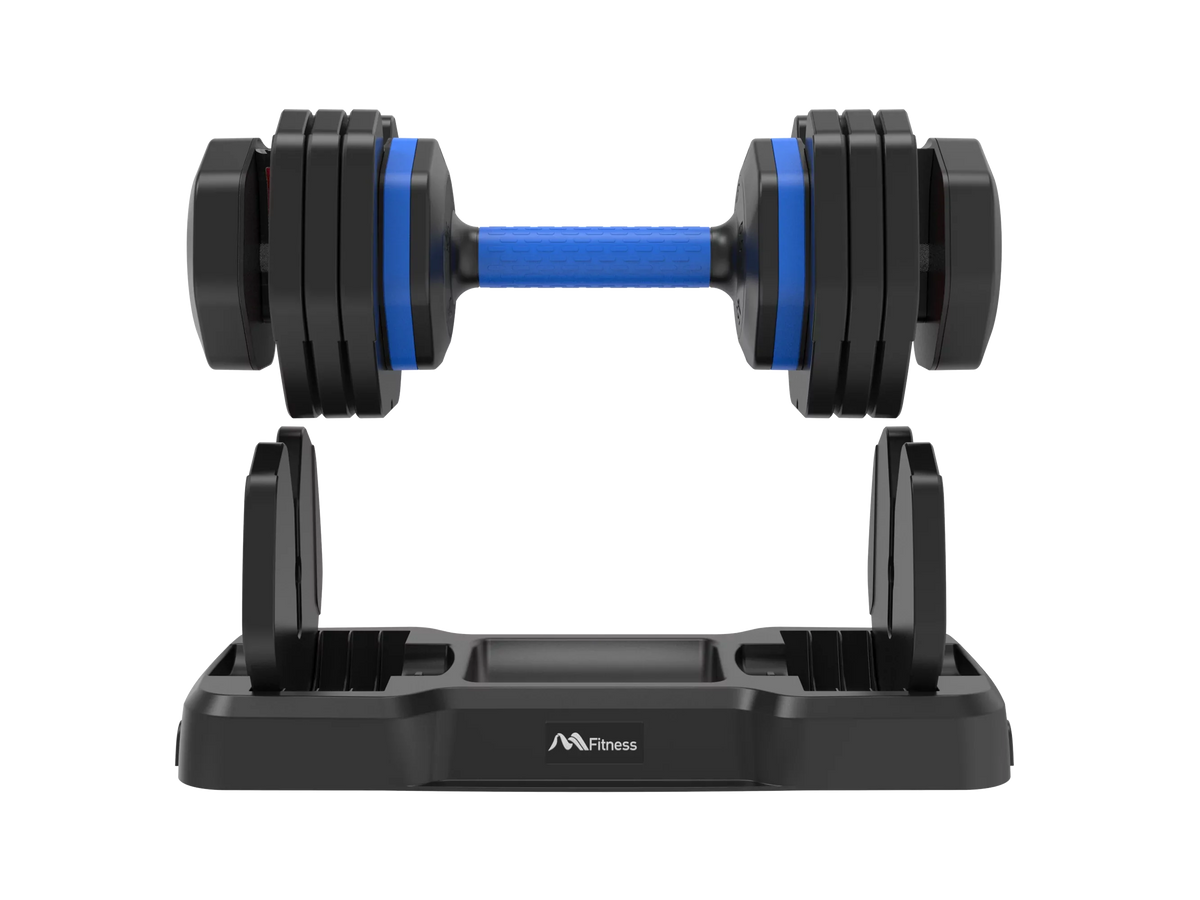 Adjustable Dumbbell - 55lb Single Dumbbell with Anti-Slip Handle, Fast Adjust Weight by Turning Handle with Tray, Exercise Fitness Dumbbell Suitable for Full Body Workout