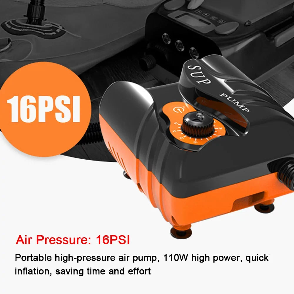 Tomshoo Chipset Electric Air Pump for Paddle Board Inflatable Pool Boat, 16PSI High Pressure Compressor
