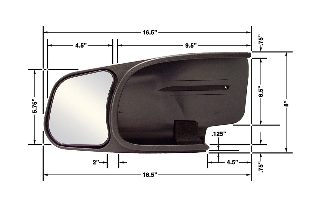 CIPA 10802 Custom Towing Mirror - Chevy/GMC/Cadillac, Passenger Side