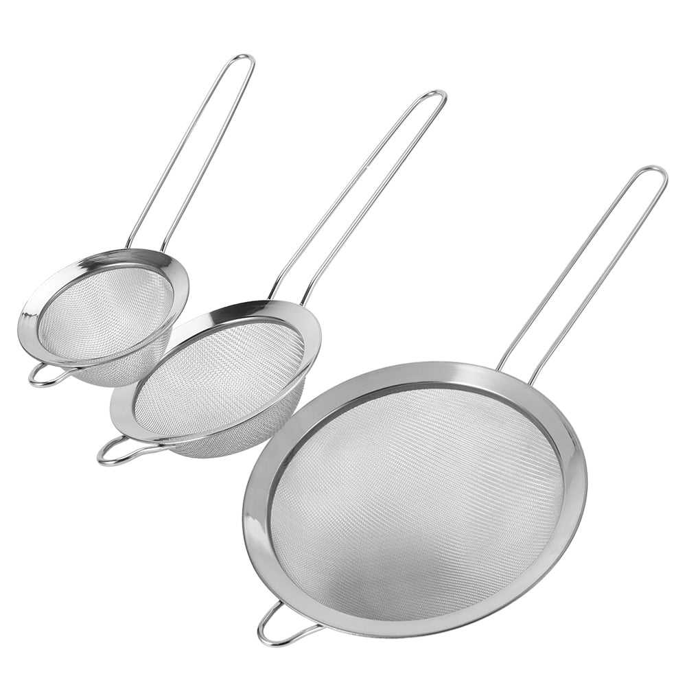 Dekaim Mesh Filter 3Pcs Stainless Steel Mesh Filter Strainer Flour Sieve Food Residue Filter Kitchen Supplies