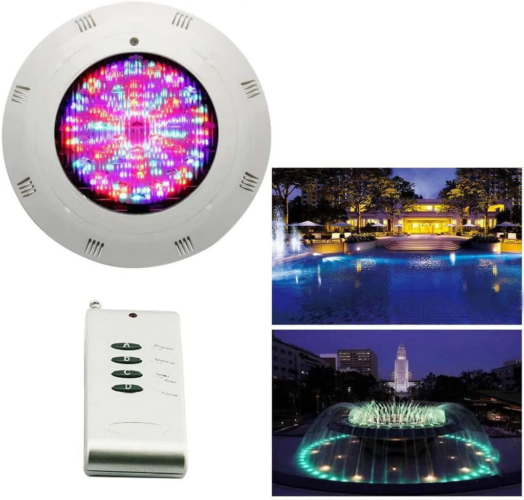 Miumaeov LED Swimming Pool Light, 12V RGB Fluid IP68 Fluid Light Lamp with Remote Control (18W)