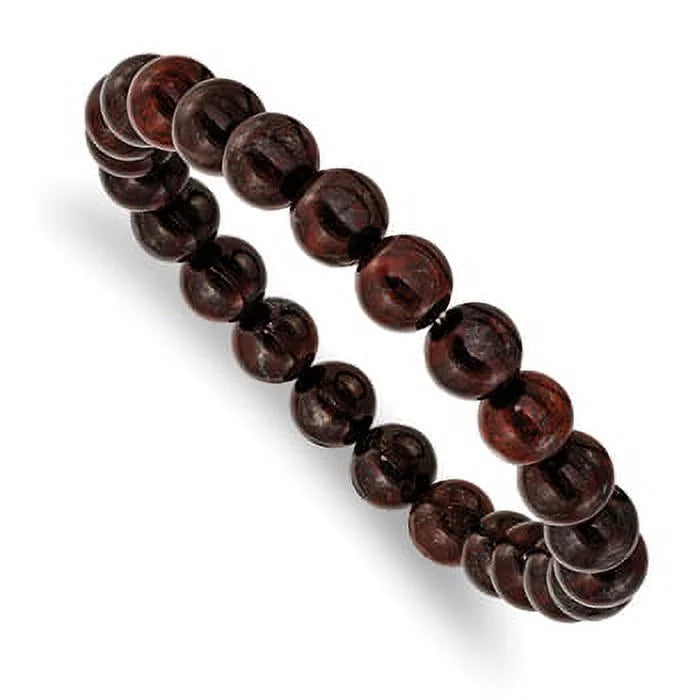 Lex & Lu Red Agate Beaded Stretch Bracelet