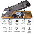 Paddsun 4K 12" Dash Cam Mirror GPS WiFi Voice Control Car Rear View Backup Dual Camera