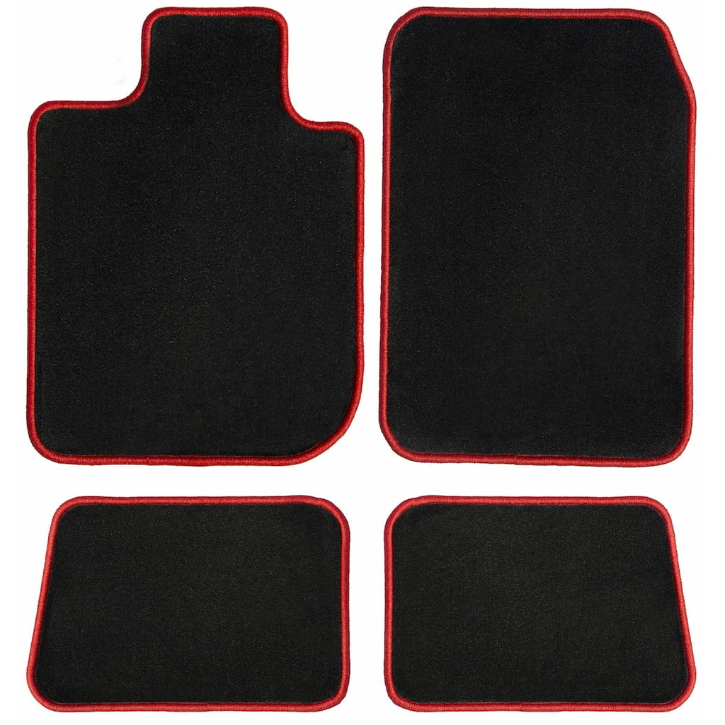 GGBAILEY BMW X3 Black with Red Edging Carpet Car Mats / Floor Mats, Custom Fit for 2011, 2012, 2013, 2014, 2015, 2016, 2017 - Driver, Passenger & Rear Mats