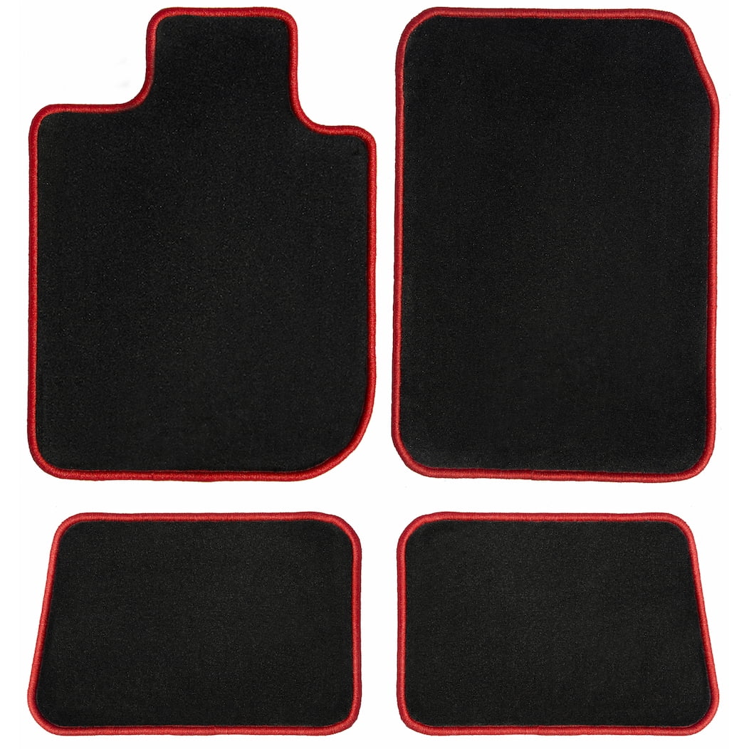 GGBAILEY BMW X3 Black with Red Edging Carpet Car Mats / Floor Mats, Custom Fit for 2011, 2012, 2013, 2014, 2015, 2016, 2017 - Driver, Passenger & Rear Mats