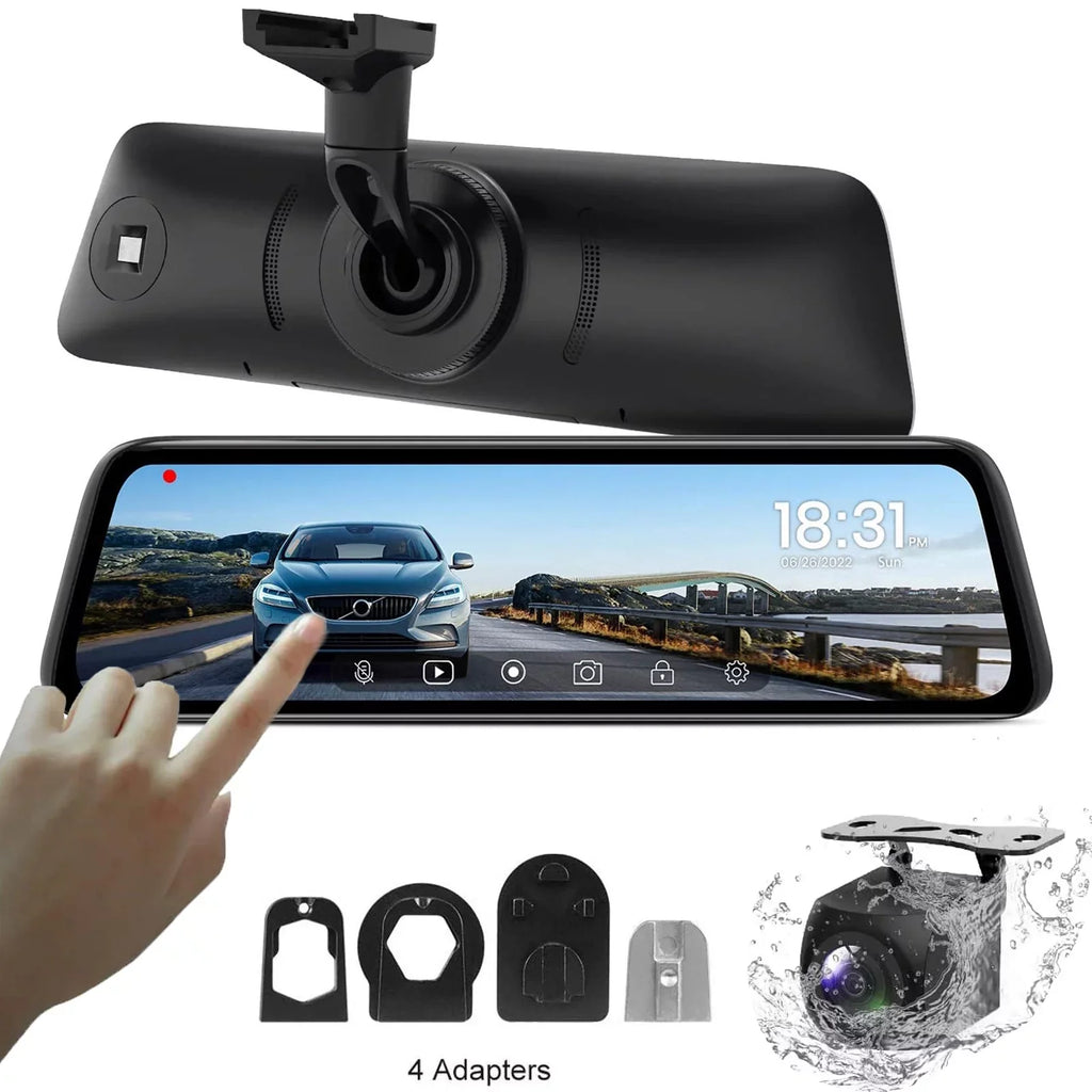 Auto-Vox Rear View Mirror Monitor 9.35'' Touch Monitor 1080P Backup Camera Driving Recorder for Truck