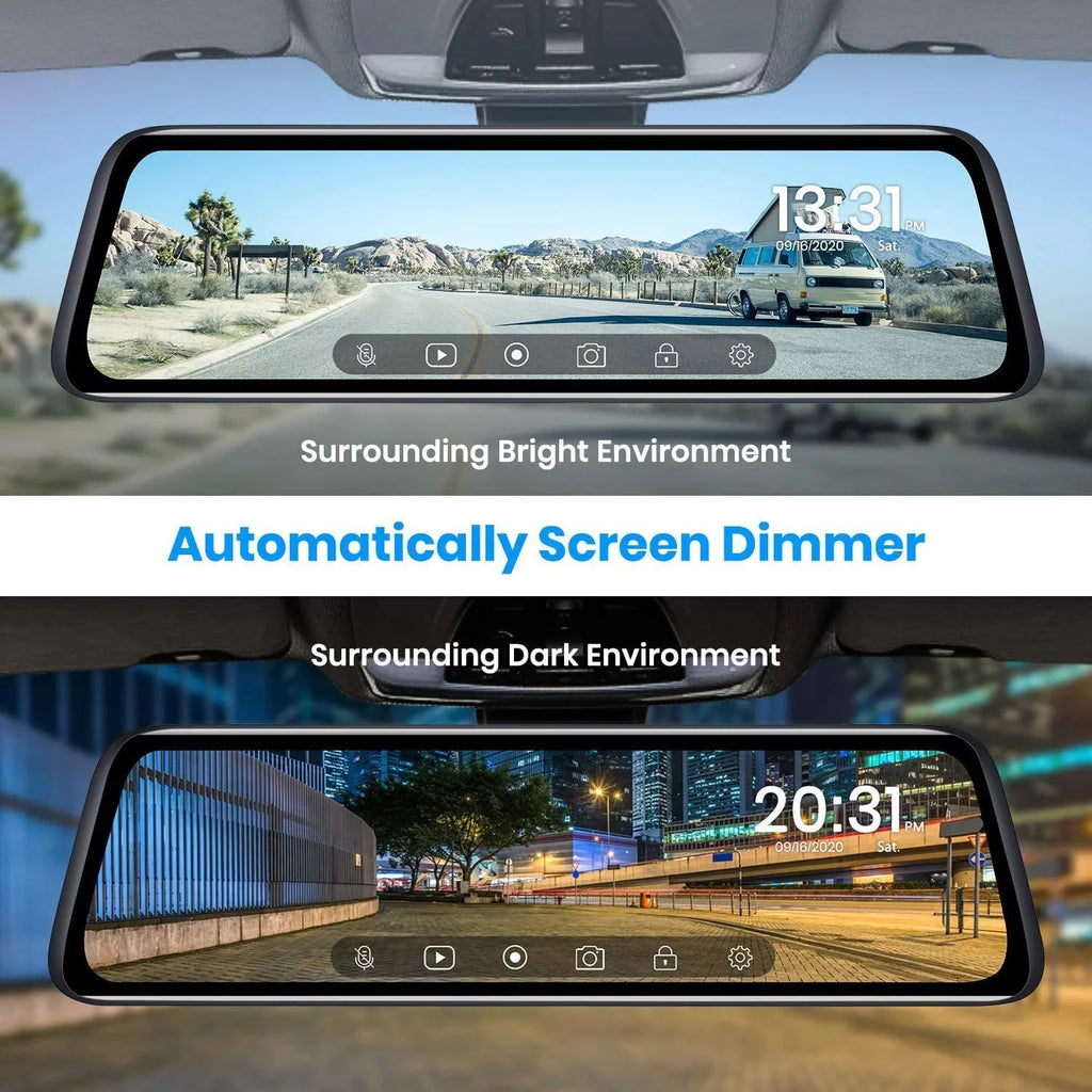 Auto-Vox Rear View Mirror Monitor 9.35'' Touch Monitor 1080P Backup Camera Driving Recorder for Truck
